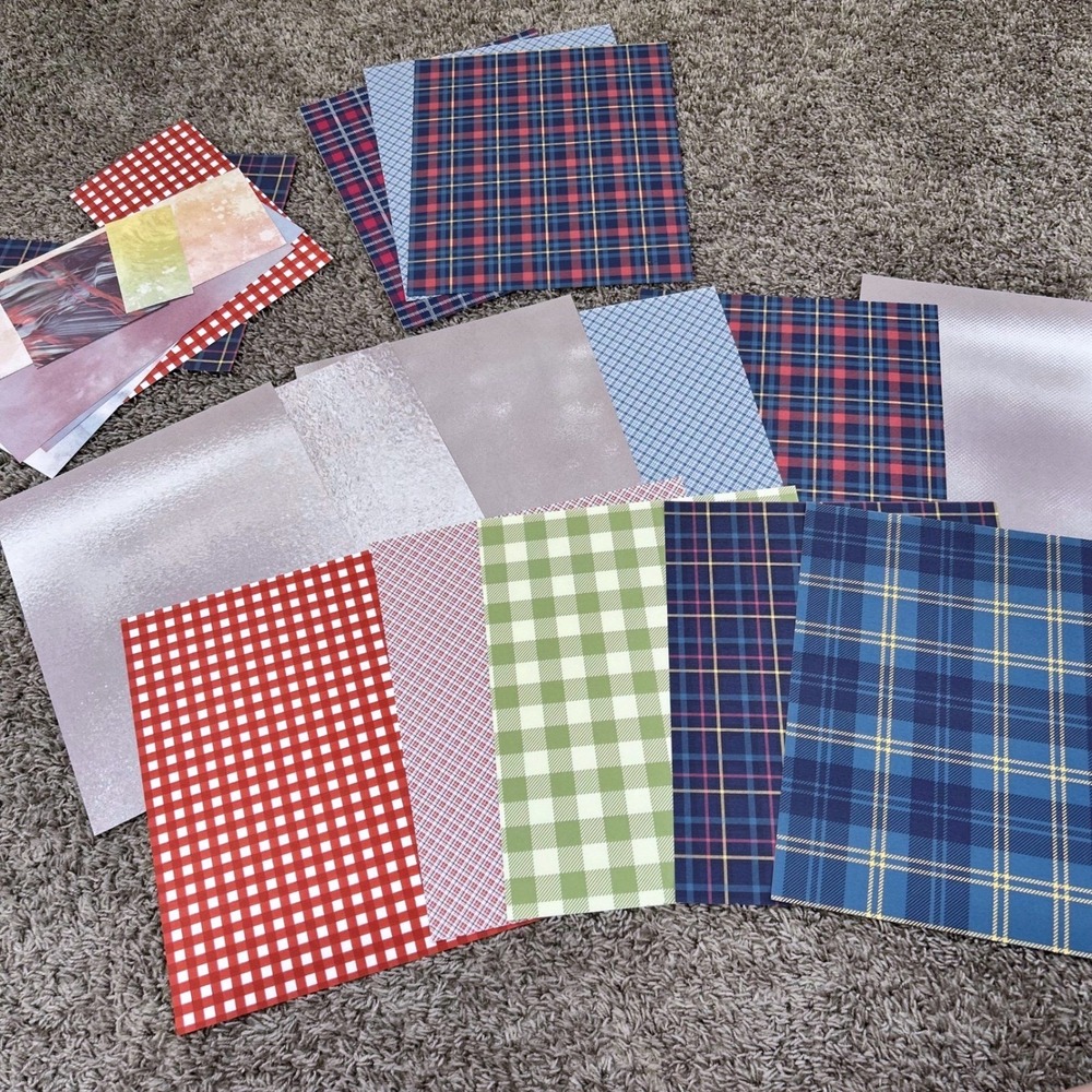 Assorted Plaid Gingham and Metallic HTV Heat Transfer Vinyl Craft Sheets Bundle